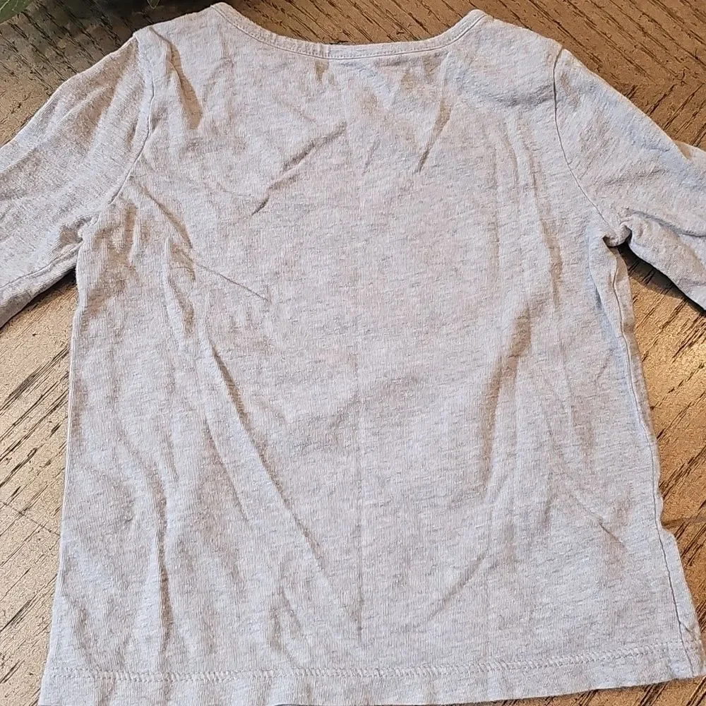 Gymboree Gray Long Sleeve Tee with Pink Star Design 2T